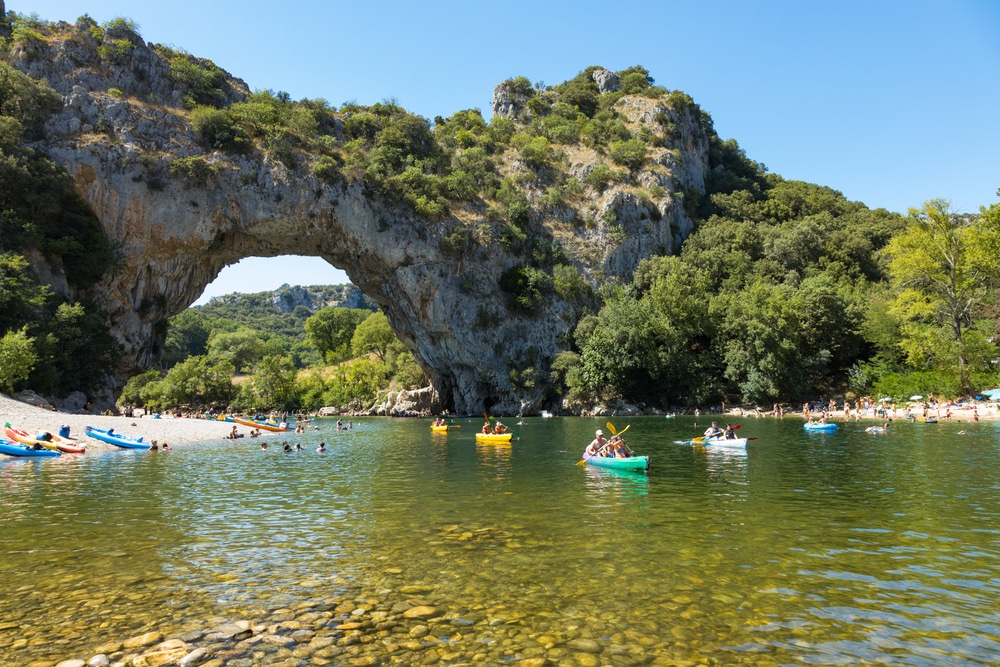Aerial,View,Of,Narural,Arch,In,Vallon,Pont,D'arc,In
